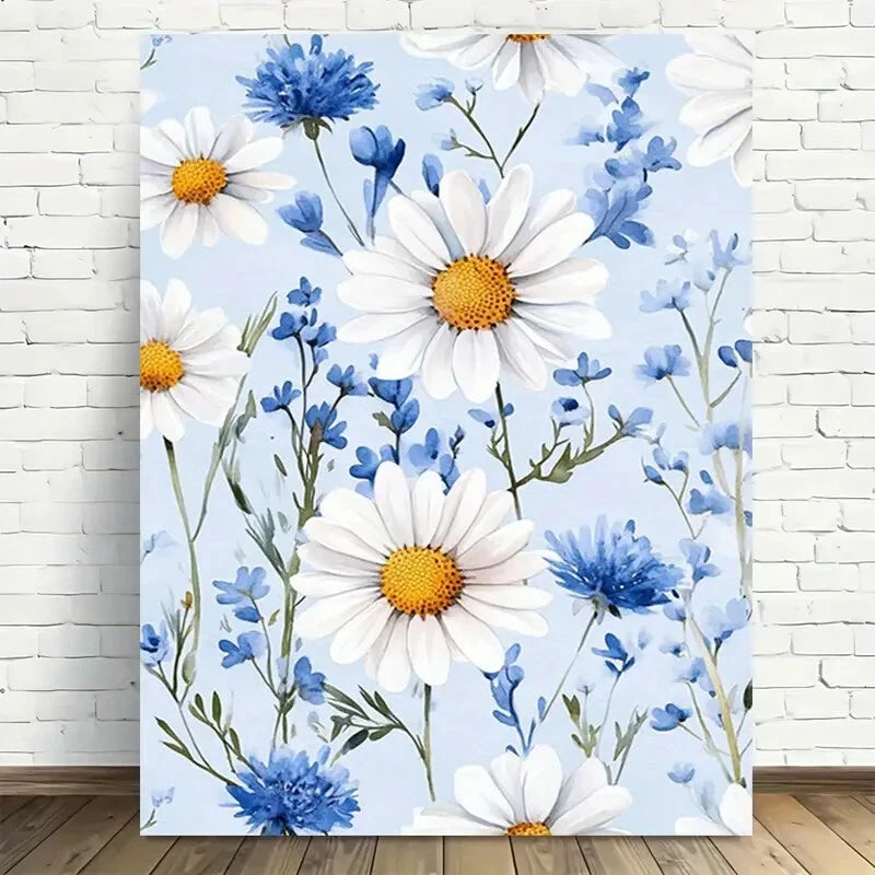 Beautiful Spring Daisy Delight Modern Painting 40x60cm Metal Print Ready to Hang - Bella Home Decor