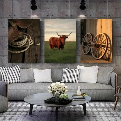 3pcs Rustic Farmhouse Canvas  Wall Art Set Canvas Framed 50x70cm - High Quality Print 100% Australian Made Wall Canvas Ready to Hang