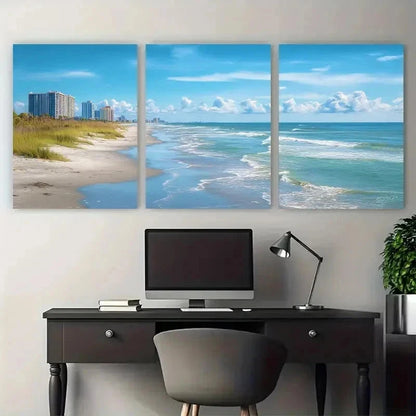 3pcs Myrtle Beach South Carolina Decor Perfect Wall Art Set Canvas Framed 50x70cm - High Quality Print 100% Australian Made Wall Canvas Ready to Hang