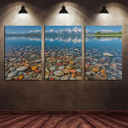 3pcs Reflection in Clear Lake Water Metal Print Ready to Hang Art