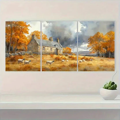 3pcs Vintage Gingerbread Man   Wall Art Set Canvas Unframed - High Quality Print 100% Australian Made Wall Canvas - Bella Home Decor