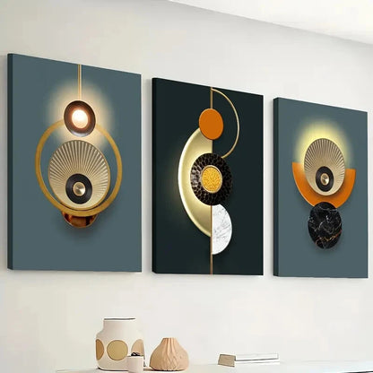 3pcs Modern Fashion Graphics Geometry Perfect Wall Art Set Canvas Framed 40x60cm - High Quality Print 100% Australian Made Wall Canvas Ready to Hang - Bella Home Decor