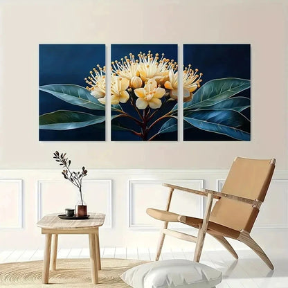 3pcs Nature Myrtle Art Myrtle Flower Perfect Wall Art Set Canvas Framed 60x90cm - High Quality Print 100% Australian Made Wall Canvas Ready to Hang