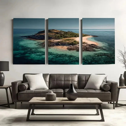 3pcs Lang Island, Queensland, Australia Wall Art Set Canvas Framed 60x90cm - High Quality Print 100% Australian Made Wall Canvas Ready to Hang