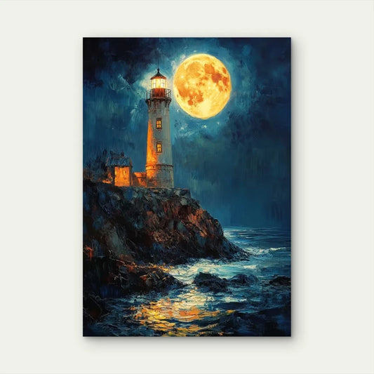 Coastal Nautical Lighthouse 60x90cm Metal Print Ready to Hang