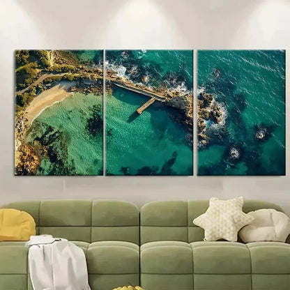 3pcs Mornington Peninsula Travel Print Australia Wall Art Set Canvas Framed 60x90cm - High Quality Print 100% Australian Made Wall Canvas Ready to Hang