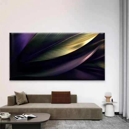Green and Gold Leaves Wall Art Canvas Office Home Room Framed 120x60cm