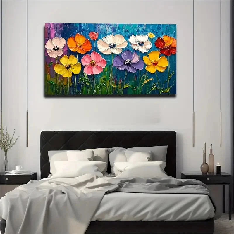 Blue And Orange Interwoven Perfect Wall Art Canvas Office Home Room Framed 120x60cm - Bella Home Decor