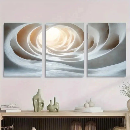 3pcs Spiral Ring Circle Pattern Abstract Perfect Wall Art Set Canvas Framed 50x70cm - High Quality Print 100% Australian Made Wall Canvas Ready to Hang