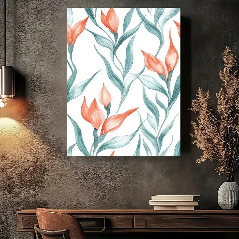Beautiful Carnation Colorful Floral Paradise Painting 40x60cm Metal Print Ready to Hang - Bella Home Decor
