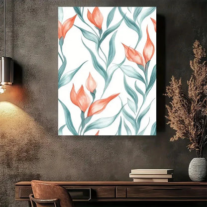 Beautiful Carnation Colorful Floral Paradise Painting 40x60cm Metal Print Ready to Hang - Bella Home Decor