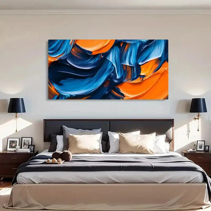 Large Abstract Stripes Décor Wall Art Canvas Office Home Room Framed 120x60cm - Bella Home Decor