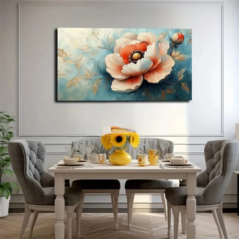 A Blooming Flower Centerpiece Wall Art Canvas Office Home Room Framed 120x60cm