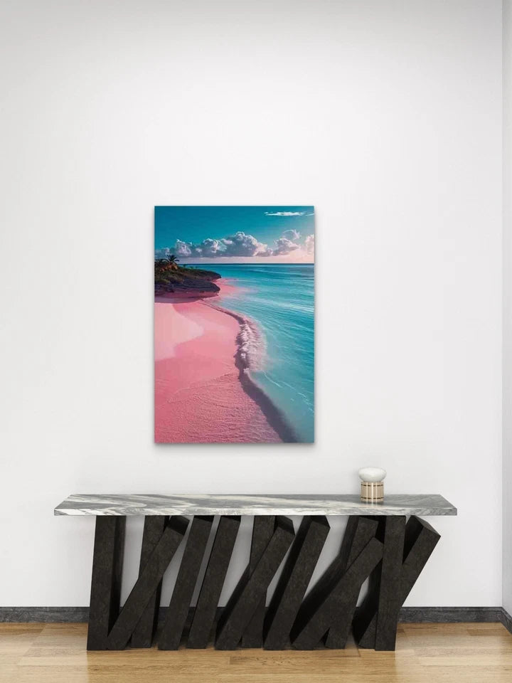 Tropical Pink Beach Bliss Metal Print Ready to Hang
