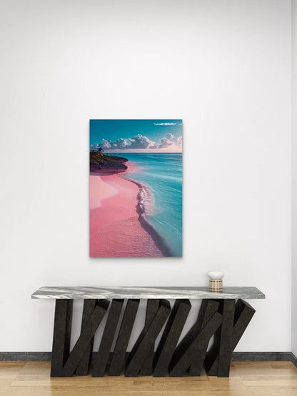 Tropical Pink Beach Bliss Metal Print Ready to Hang
