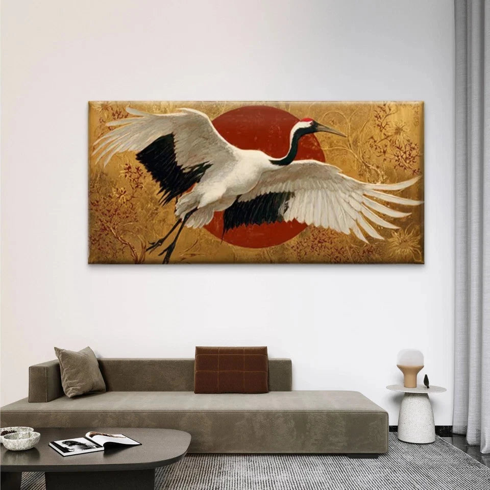 Rising Sun and Floral Patterns Wall Art Canvas Office Home Room Framed 120x60cm