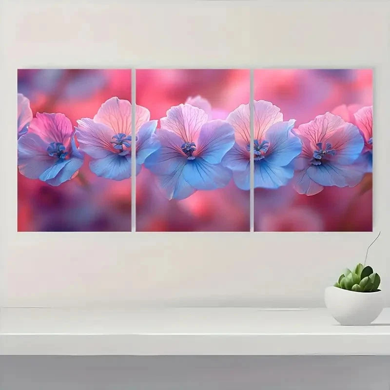 3pcs Vibrant Floral  Nature-Inspired RE     Wall Art Set Canvas Framed 40x60cm - High Quality Print 100% Australian Made Wall Canvas Ready to Hang