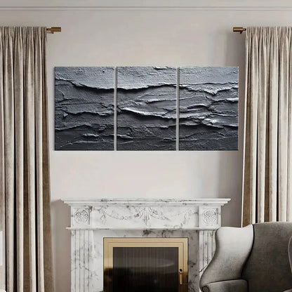 3pcs Black & White Abstract Mini Design    Wall Art Set Canvas Framed 50x70cm - High Quality Print 100% Australian Made Wall Canvas Ready to Hang - Bella Home Decor