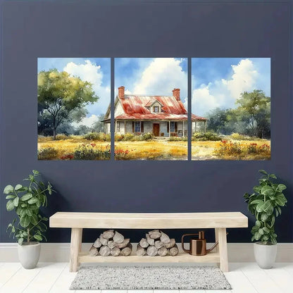 3pcs Vintage Rustic Farmhouse Metal Print Ready to Hang Art - Bella Home Decor