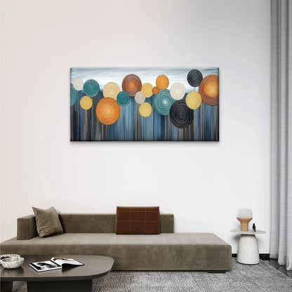 Colorful Abstract Circle Wall Art Canvas Office Home Room Framed 120x60cm