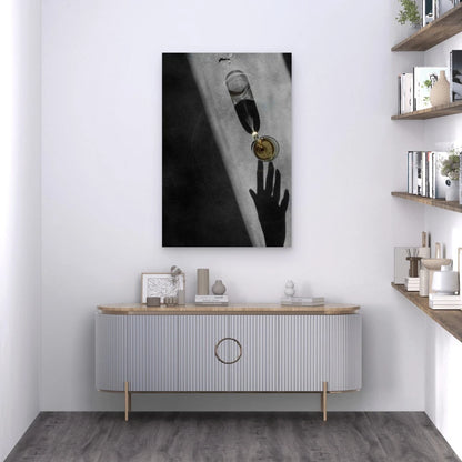 Wine Glass With Shadows 40x60cm Metal Print Ready to Hang