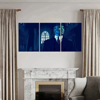 3pcs Thomas Shelby Movie Character Dark Style Wall Art Set Canvas Framed 60x90cm - High Quality Print 100% Australian Made Wall Canvas Ready to Hang - Bella Home Decor
