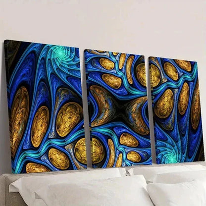 3pcs Psychedelic Colorful Abstract Fractal Agnes Wall  Art Set Canvas Unframed - High Quality Print 100% Australian Made Wall Canvas
