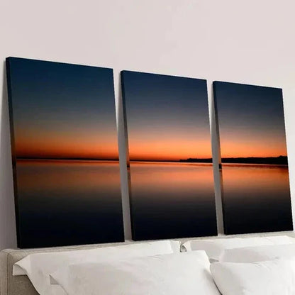 3pcs Sunset Reflection on Water Surface Wall Art Canvas Unframed - High Quality Print 100% Australian Made Wall Canvas