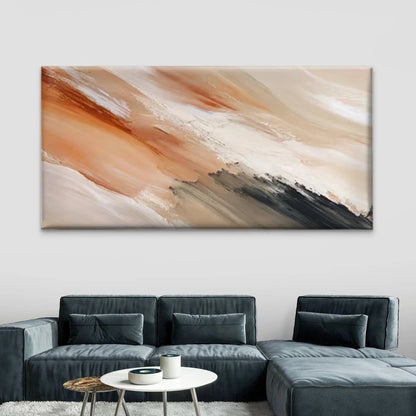 Abstract Earthy Tones Wall Art Canvas Office Home Room Framed 120x60cm - Bella Home Decor