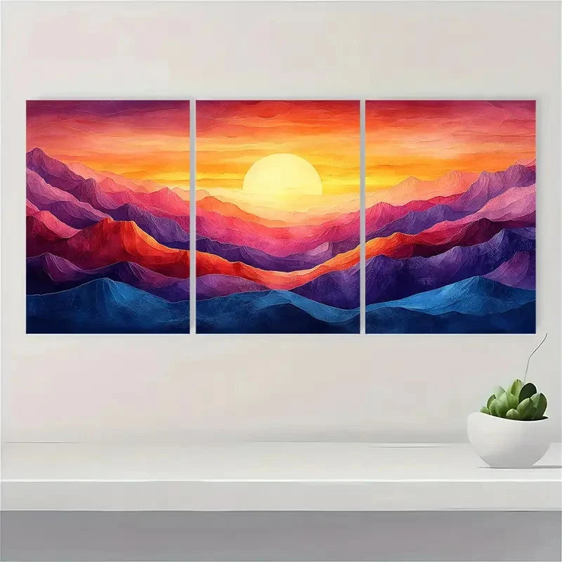 3pcs Sunset Scene for Cozy and Stylish   Wall Art Set Canvas Framed 60x90cm - High Quality Print 100% Australian Made Wall Canvas Ready to Hang