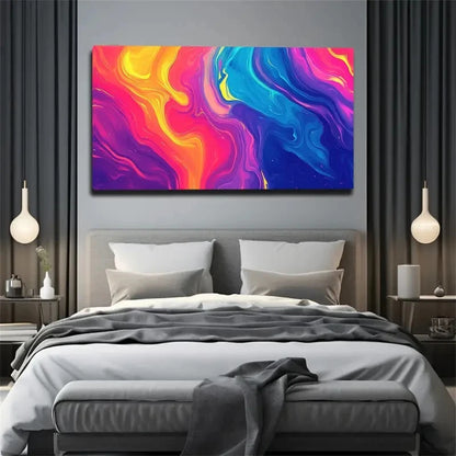 Abstract Black Background Wall Art Canvas Office Home Room Framed 120x60cm