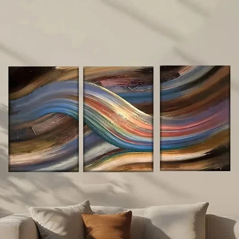 3pcs Painting of a Wave in the Ocean Wall Art Set Canvas Unframed – High Quality Print 100% Australian Made Wall Canvas
