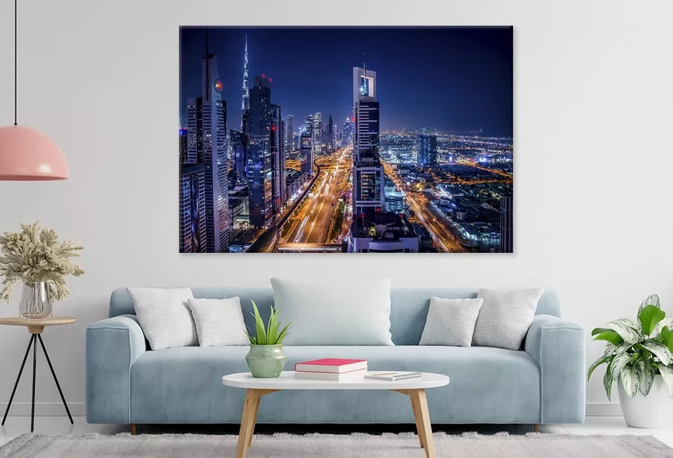 Vibrant Night City Lights Wall Art Decor 100% Australian Made - Bella Home Decor