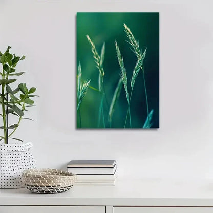 Beautiful Emerald Green Thatch Grass Meadow 40x60cm Metal Print Ready to Hang - Bella Home Decor