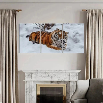 3pcs Snow Scene and Tiger Modern Decor Wall Art Set Canvas Framed 40x60cm - High Quality Print 100% Australian Made Wall Canvas Ready to Hang - Bella Home Decor