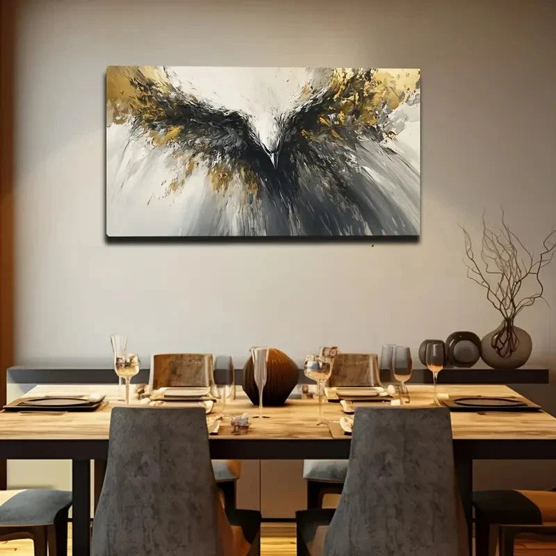 Large Modern Abstract Bird Wall Art Canvas Office Home Room Framed 120x60cm