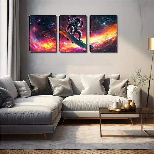 3pcs Future Human Beings Freely Explore Wall Art Set Canvas Unframed - High Quality Print 100% Australian Made Wall Canvas - Bella Home Decor