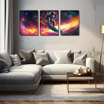 3pcs Future Human Beings Freely Explore Wall Art Set Canvas Unframed - High Quality Print 100% Australian Made Wall Canvas - Bella Home Decor