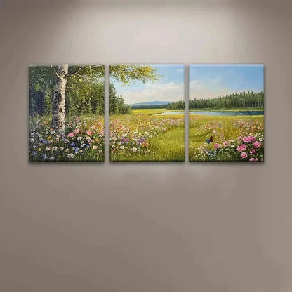 3pcs Mountain Lake Land Autumn Nature Perfect Wall Art Set Canvas Framed 60x90cm - High Quality Print 100% Australian Made Wall Canvas Ready to Hang - Bella Home Decor