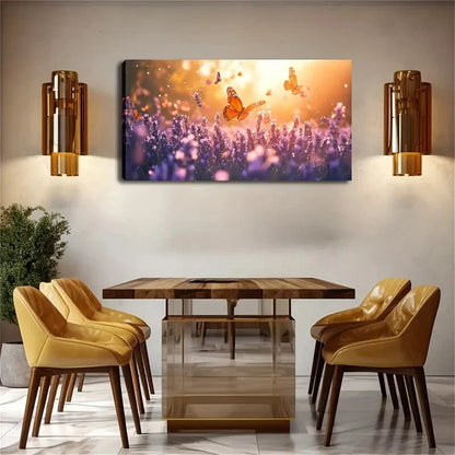 Blooming Lavender Fields Wall Art Canvas Office Home Room Framed 120x60cm - Bella Home Decor