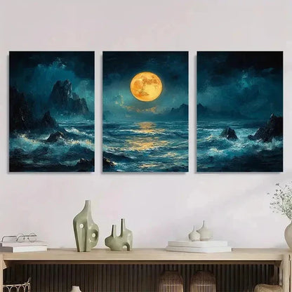 3pcs Abstract Mountain Landscape Nature Wall Art Canvas Unframed - High Quality Print 100% Australian Made Wall Canvas - Bella Home Decor