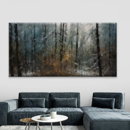 Misty Forest Nature Landscape Wall Art Canvas Office Home Room Framed 120x60cm
