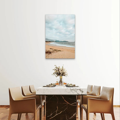 Calm Coastal Beach Muted Neutral 40x60cm Metal Print Ready to Hang