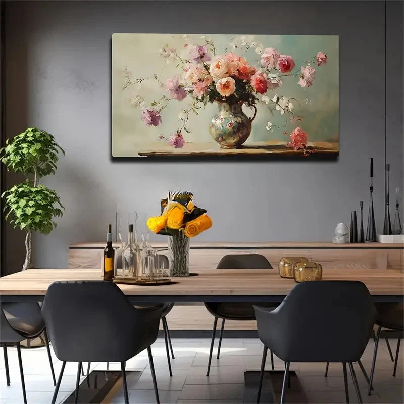 Modern Minimalist Blooming Wall Art canvas office home room framed 120x60cm - Bella Home Decor