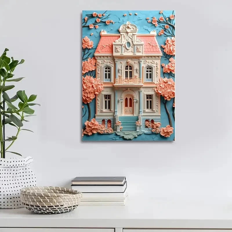 Beautiful eart Blossoms Measuring Painting 40x60cm Metal Print Ready to Hang - Bella Home Decor