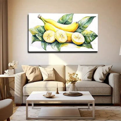 Two Whole Yellow Bananasc Wall Art Canvas Office Home Room Framed 120x60cm - Bella Home Decor