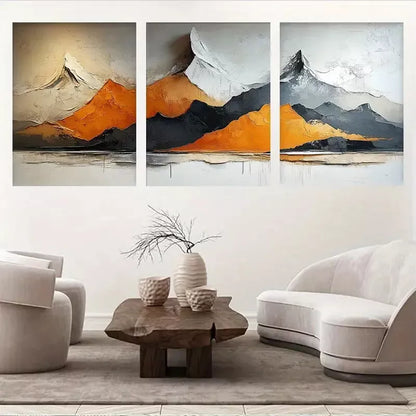 3pcs Modern Style Mountain Triptych Wall Art Set Canvas Framed 50x70cm - High Quality Print 100% Australian Made Wall Canvas Ready to Hang