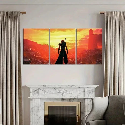 3pcs Vibrant Fantasy Game Character Wall Art Canvas Unframed - High Quality Print 100% Australian Made Wall Canvas