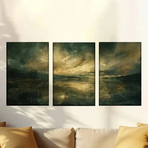 3pcs Dark Gothic Clouds Wall Art Canvas Unframed - High Quality Print 100% Australian Made Wall Canvas - Bella Home Decor