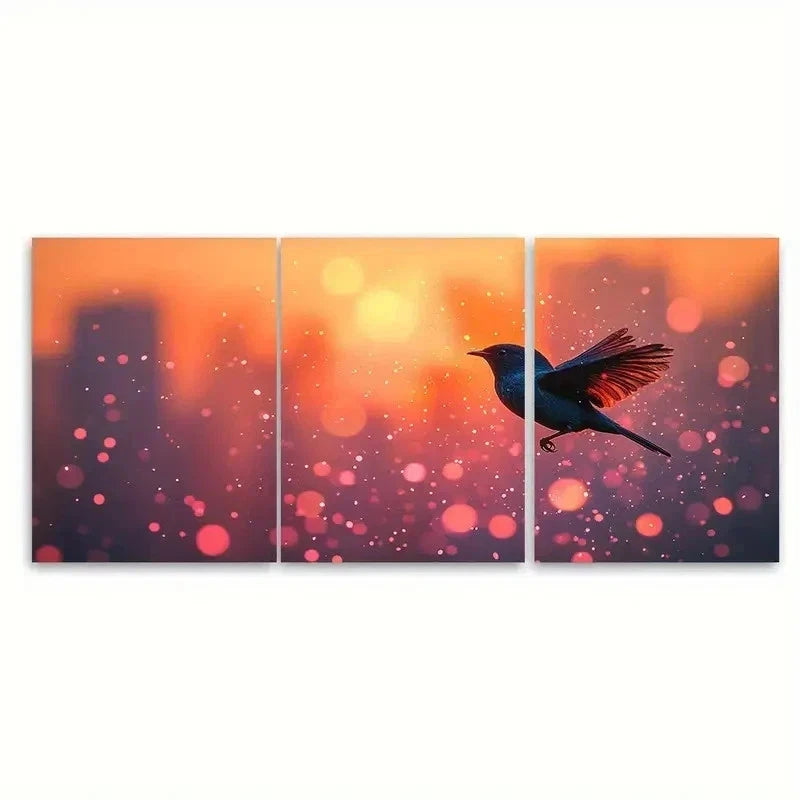 3pcs Birds Taking Flight TY   Wall Art Set Canvas Framed 40x60cm - High Quality Print 100% Australian Made Wall Canvas Ready to Hang - Bella Home Decor